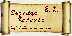 Božidar Kotević vizit kartica